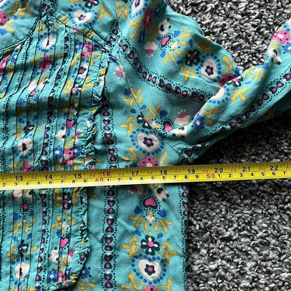 Matilda Jane Blouse Womens Medium Blue Floral w/Button Up Front 3/4 Sleeve - Picture 5 of 7